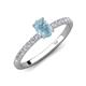 5 - Aurin 7x5 mm Oval Aquamarine and Round Diamond Engagement Ring 