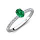 5 - Aurin 7x5 mm Oval Emerald and Round Diamond Engagement Ring 