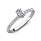 5 - Aurin IGI Certified 7x5 mm Oval Lab Grown Diamond and Round Diamond Engagement Ring 