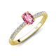 5 - Aurin 7x5 mm Oval Pink Tourmaline and Round Diamond Engagement Ring 