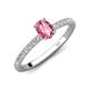 5 - Aurin 7x5 mm Oval Pink Tourmaline and Round Diamond Engagement Ring 