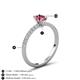 6 - Aurin 7x5 mm Oval Pink Tourmaline and Round Diamond Engagement Ring 
