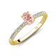 5 - Aurin 7x5 mm Oval Morganite and Round Diamond Engagement Ring 