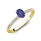 5 - Aurin 7x5 mm Oval Iolite and Round Diamond Engagement Ring 