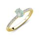 5 - Aurin 7x5 mm Oval Opal and Round Diamond Engagement Ring 