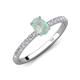 5 - Aurin 7x5 mm Oval Opal and Round Diamond Engagement Ring 