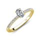5 - Aurin GIA Certified 7x5 mm Oval Diamond and Round Diamond Engagement Ring 