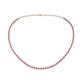 Gracelyn 1.70 mm Round Diamond and Ruby Adjustable Tennis Necklace 