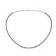 Gracelyn 1.70 mm Round Lab Grown Diamond and Blue Diamond Adjustable Tennis Necklace 