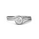 4 - Elena Signature 5.50 mm Round White Sapphire Bypass Solitaire Engagement Ring 
