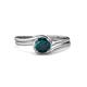 4 - Elena Signature 5.50 mm Round London Blue Topaz Bypass Solitaire Engagement Ring 