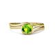 4 - Elena Signature 5.50 mm Round Peridot Bypass Solitaire Engagement Ring 