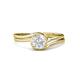 4 - Elena Signature 5.50 mm Round White Sapphire Bypass Solitaire Engagement Ring 