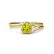 4 - Elena Signature 5.50 mm Round Yellow Diamond Bypass Solitaire Engagement Ring 