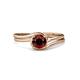 4 - Elena Signature 5.50 mm Round Red Garnet Bypass Solitaire Engagement Ring 