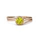 4 - Elena Signature 5.50 mm Round Yellow Diamond Bypass Solitaire Engagement Ring 