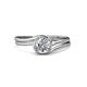 4 - Elena Signature 5.50 mm Round Diamond Bypass Solitaire Engagement Ring 