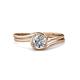 4 - Elena Signature 5.50 mm Round Diamond Bypass Solitaire Engagement Ring 