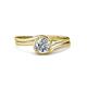 4 - Elena Signature 5.50 mm Round Forever Brilliant Moissanite Bypass Solitaire Engagement Ring 