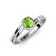 5 - Elena Signature 5.50 mm Round Peridot Bypass Solitaire Engagement Ring 