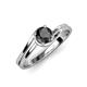 5 - Elena Signature 5.50 mm Round Black Diamond Bypass Solitaire Engagement Ring 