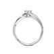 6 - Elena Signature 5.50 mm Round White Sapphire Bypass Solitaire Engagement Ring 
