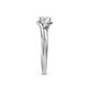 7 - Elena Signature 5.50 mm Round White Sapphire Bypass Solitaire Engagement Ring 
