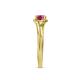 7 - Elena Signature 5.50 mm Round Pink Tourmaline Bypass Solitaire Engagement Ring 