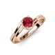 5 - Elena Signature 5.50 mm Round Ruby Bypass Solitaire Engagement Ring 