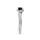 7 - Elena Signature 5.50 mm Round Blue Sapphire Bypass Solitaire Engagement Ring 