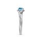 7 - Elena Signature 5.50 mm Round Blue Topaz Bypass Solitaire Engagement Ring 