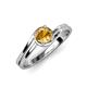 5 - Elena Signature 5.50 mm Round Citrine Bypass Solitaire Engagement Ring 