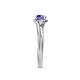 7 - Elena Signature 5.50 mm Round Iolite Bypass Solitaire Engagement Ring 