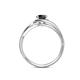 6 - Elena Signature 5.50 mm Round Black Diamond Bypass Solitaire Engagement Ring 