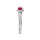 7 - Elena Signature 5.50 mm Round Ruby Bypass Solitaire Engagement Ring 