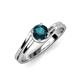 5 - Elena Signature 5.50 mm Round London Blue Topaz Bypass Solitaire Engagement Ring 