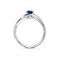 6 - Elena Signature 5.50 mm Round Blue Diamond Bypass Solitaire Engagement Ring 