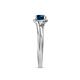 7 - Elena Signature 5.50 mm Round Blue Diamond Bypass Solitaire Engagement Ring 
