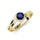 5 - Elena Signature 5.50 mm Round Blue Sapphire Bypass Solitaire Engagement Ring 