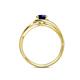 6 - Elena Signature 5.50 mm Round Blue Sapphire Bypass Solitaire Engagement Ring 