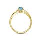 6 - Elena Signature 5.50 mm Round Blue Topaz Bypass Solitaire Engagement Ring 