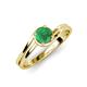 5 - Elena Signature 5.50 mm Round Emerald Bypass Solitaire Engagement Ring 