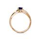 6 - Elena Signature 5.50 mm Round Blue Sapphire Bypass Solitaire Engagement Ring 