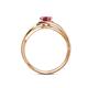6 - Elena Signature 5.50 mm Round Pink Tourmaline Bypass Solitaire Engagement Ring 