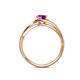 6 - Elena Signature 5.50 mm Round Amethyst Bypass Solitaire Engagement Ring 