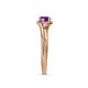 7 - Elena Signature 5.50 mm Round Amethyst Bypass Solitaire Engagement Ring 