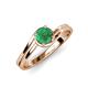 5 - Elena Signature 5.50 mm Round Emerald Bypass Solitaire Engagement Ring 