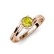 5 - Elena Signature 5.50 mm Round Yellow Diamond Bypass Solitaire Engagement Ring 