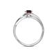 6 - Elena Signature 5.50 mm Round Red Garnet Bypass Solitaire Engagement Ring 