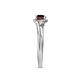 7 - Elena Signature 5.50 mm Round Red Garnet Bypass Solitaire Engagement Ring 